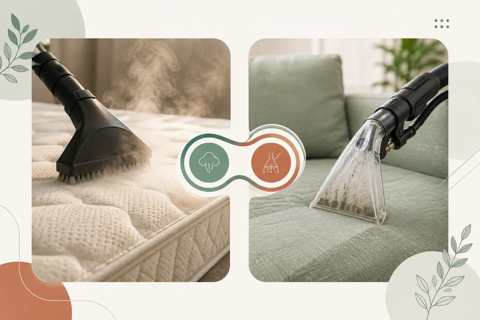 Nettoyage par injection-extraction et vapeur d'un matelas et d'un canapé